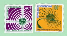 Central African Rep, 2 stamps,  SC 25 - 26 , Space Communications, 1963, MPH