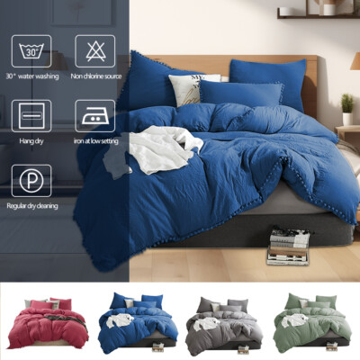 2/3Pc Duvet Cover Set Soft Bedspread Lightweight Comforter Cover Design Coverlet