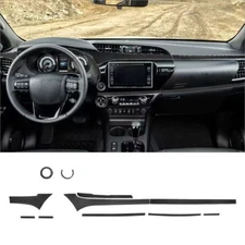 11Pcs Carbon Fiber Interior Console Dashboard Cover Trim For Toyota Hilux