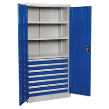 Sealey APICCOMBO7 Premier Industrial™ Cabinet with 7 Drawers & 3 Shelves 1800mm