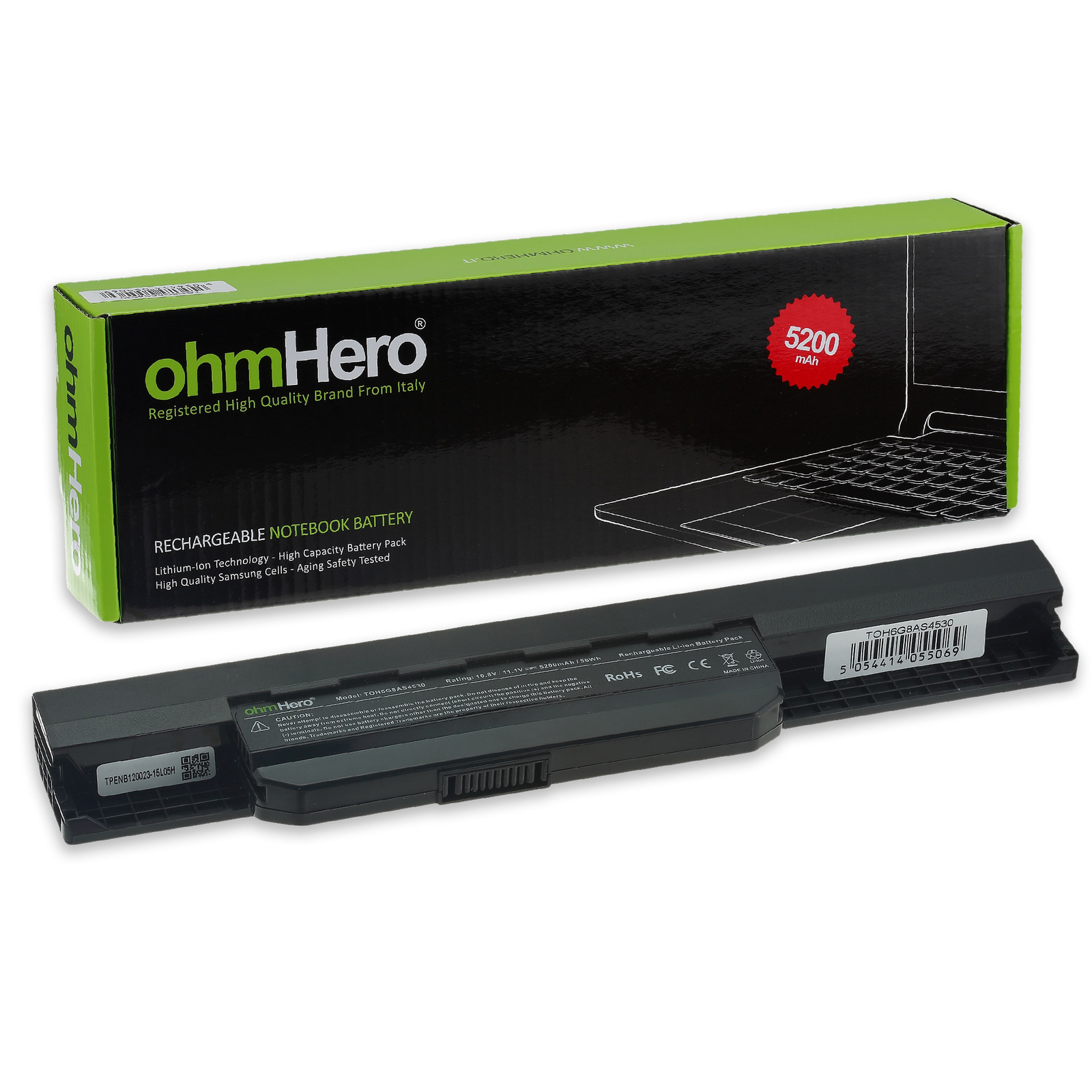 Batteria OhmHero® 10.8-11.1V 5200mAh REALI per asus K43TA