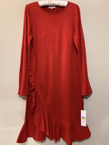 calvin klein red sweater dress