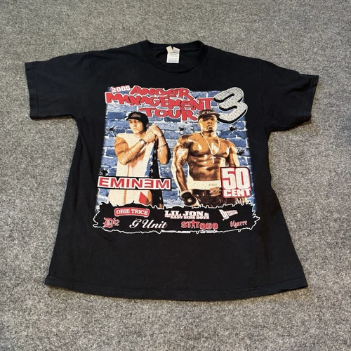 Eminem 50 Cent ‘Anger Management 3’ Tour T-Shir 2000s vintage concert t-shirt, vintage, size L, single stitch, B+ condition