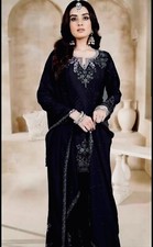Indian Party Wear Chinon Silk With Embroidery Designer Salwar Kameez Dupatta