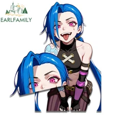 EARLFAMILY 5.1" Arcane JinX Funny Peeker Anime Car Stickers Vinyl Windows Decal
