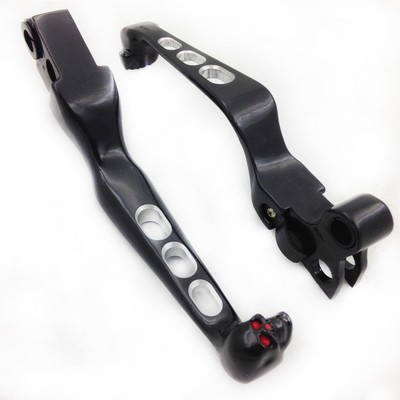 CNC Aluminum Black Lever Skull for Harley FLSTN DELUXE FLSTF Fat Boy Springer