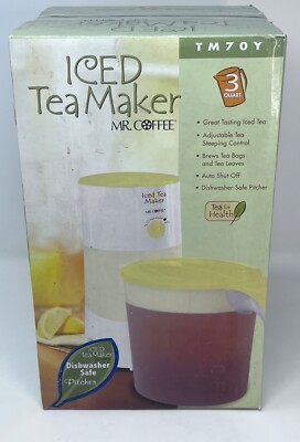 Mr Coffee Iced Tea Maker 3 qt With Pitcher Yellow TM70Y RARE
