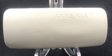 Anne Klein White Faux Leather Clamshell Sunglass Eyeglass Hard Case 6" x 2.5"