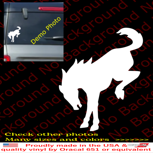 Pony MUSTANG Bronco Bucking Vinyl Decal Running Horse Car Die Cut Sticker FD001 - Photo 1 sur 10
