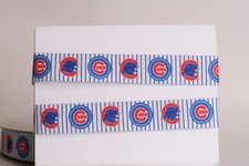 CHICAGO CUBS 7/8" GROSGRAIN RIBBON 1,3,5,10 YARDS BASEBALL SHIP FROM USA