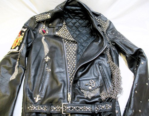 Punk Inspired Black Leather Jacket - M/L - Picture 5 of 12