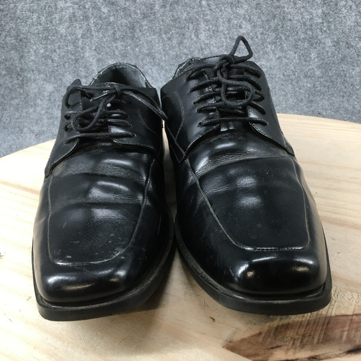 Stacy Adams  Square Toe Dress Shoe Booties  Black Leather Shooties  13D  Stacy Adams Mens 9.5M Blue Lizard Leather Oxford Dress Shoe  main image 2