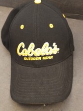 Cabela's Base Ball Cap Black Gold Sports Fishing Hunting Trucker Hat 