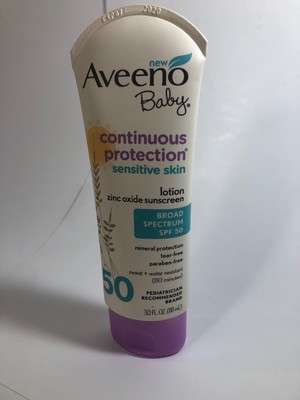 aveeno baby continuous protection zinc oxide mineral sunscreen lotion