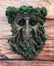 Ebros Celtic Big Nose Leafman Greenman Hanging Wall Decor Plaque 9" High