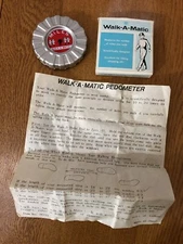 Vintage 1969 Pedometer Walk-A-Matic #76333 Japan Made Complete W/ Instructions