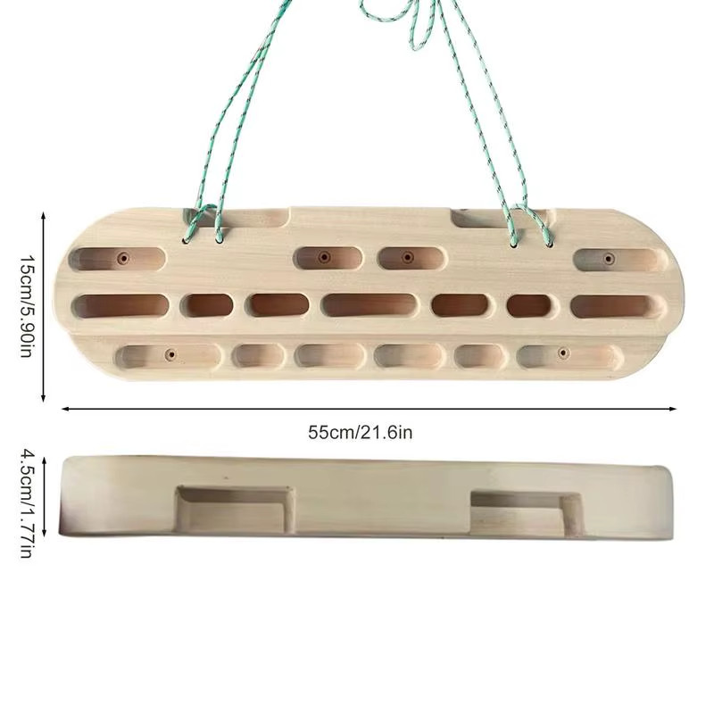 Planche suspension training climbing fingerboard hangboard bois 55cm - 3