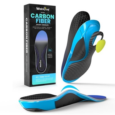 Welnove Carbon Fiber Sports Insoles Arch Support Jump Higer Run Faster