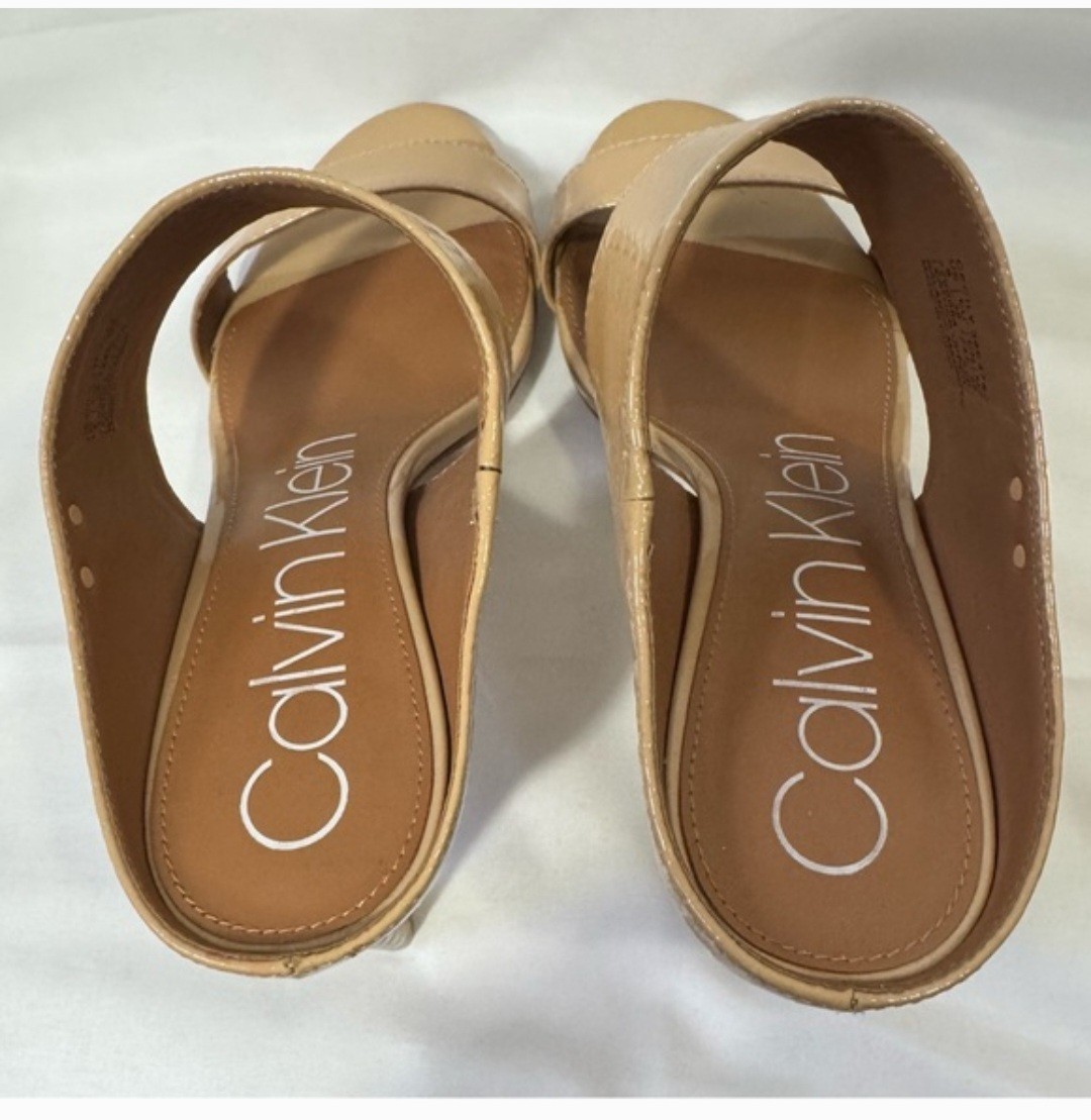 Calvin Klein Cecily Patent Python Beige Textured … - image 7