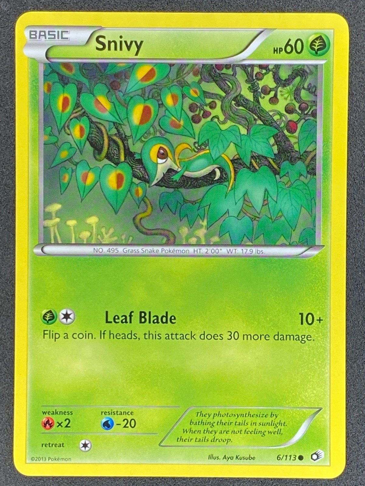 Pokémon Snivy 6/113 LTR Legendary Treasures LP/NM