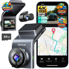 4K Dashcam Dual-Kanal Vorne Hinten mit GPS und 64GB SD-Karte