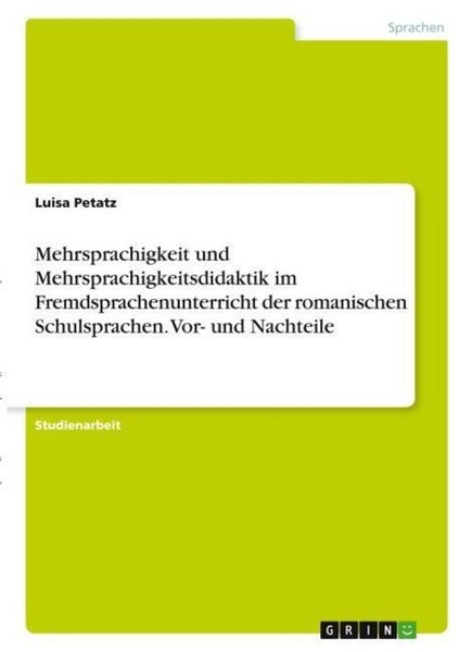 Mehrsprachigkeit Und Mehrsprachigkeitsdidaktik Im Fremdsprachenunterricht Der Ro-image
