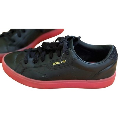 Adidas Sleek Sneakers Womens 6.5 Black Pink G27341 Casual Shoes