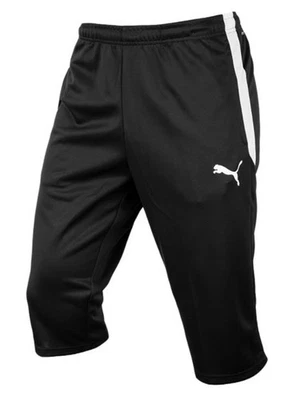 Pantalon d'entraînement Puma homme équipe LIGA 3/4 noir course de football pa... - Photo 1/4