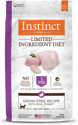 Limited Ingredient Diet, Natural Dry Cat Food, Grain Free Recipe - Real Rabbit,