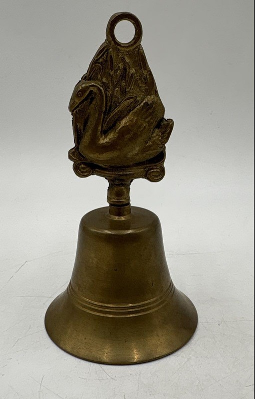 Gold Brass Decor Nugget Clapper Modern Swan Handle Dinner Bell