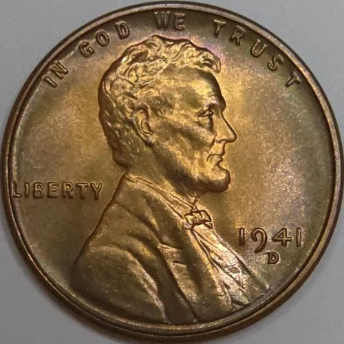 1941-D Lincoln Wheat Cent - Uncirculated/Toned (Lot#1)
