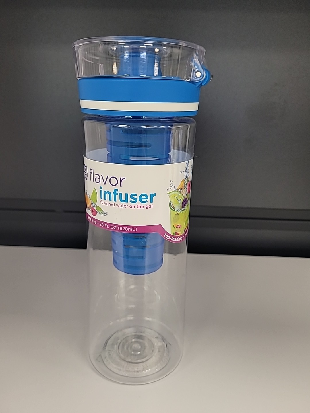 28 Fl Oz - Clear And Blue - New Unused