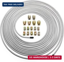 Upgraded 25 Ft 316 Brake Line Tubing Kit 2025 New Stainless Brake Silver