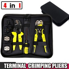 4IN1 Wire Terminal Crimping Tool Interchangeable Jaw Insulated Ratchet Pliers CE
