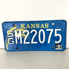 1988 Kansas License Plate M22075 Sedgwick County SG Collector Man Cave Garage