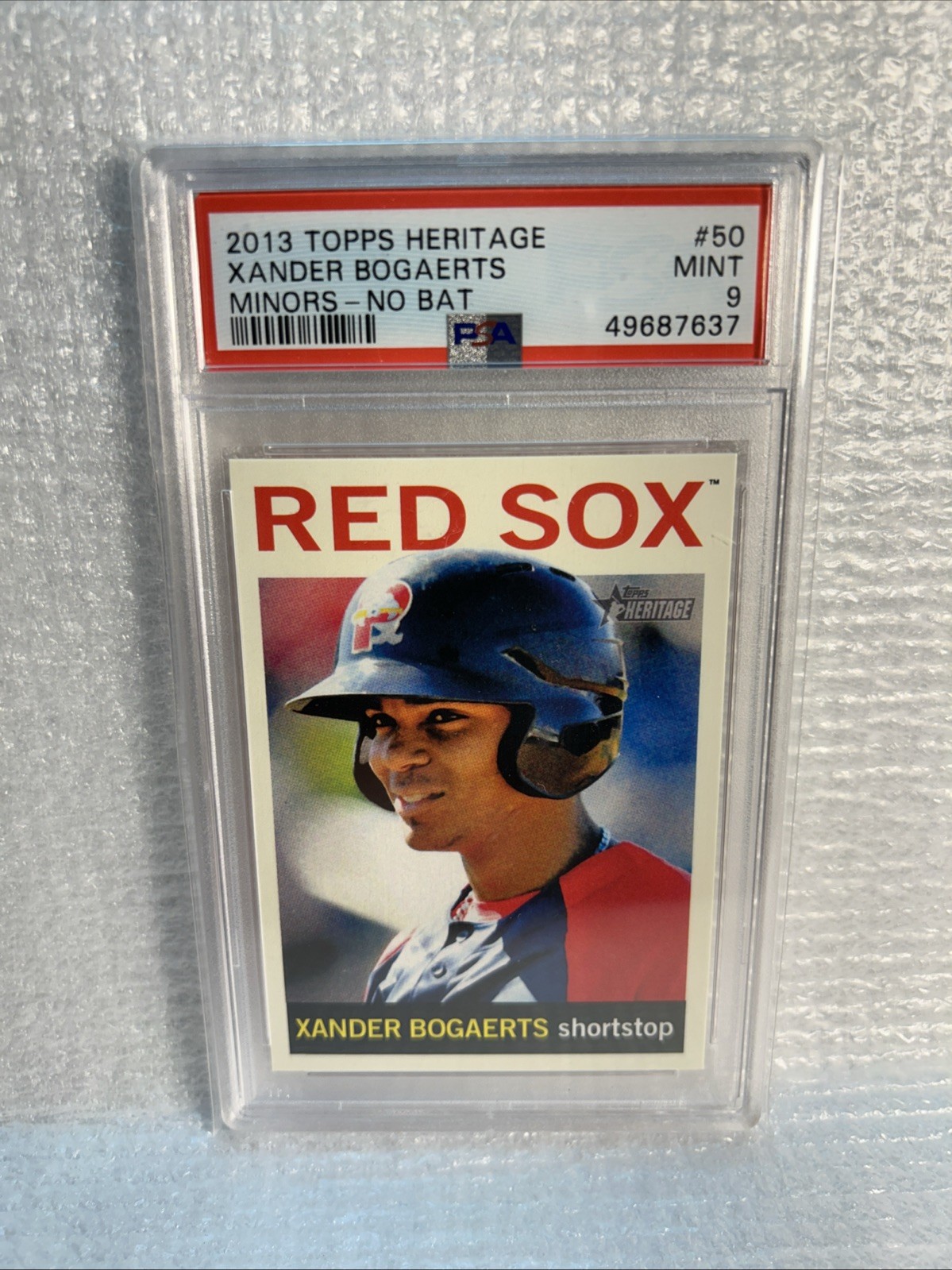 2013 Topps Heritage #50 minors Xander Bogaerts No bat PSA 9 MINT Red Sox RC⚾️