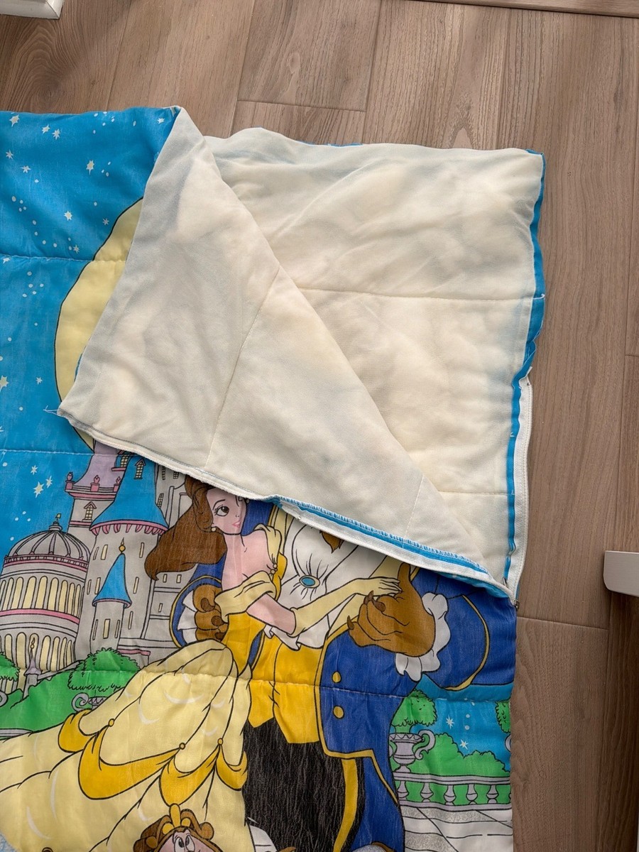 Vintage 90s Disney Beauty & The Beast Sleeping Bag Kids Bedding