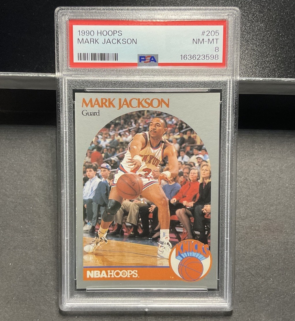 1990 NBA Hoops #205 Mark Jackson Basketball Card PSA 8 Near Mint-Mint