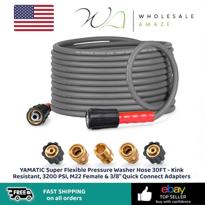 #ad #ad YAMATIC Super Flexible Pressure Washer Hose 30FT Kink Resistant 3200 PSI M22 $39.99