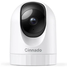 Indoor Security Camera 2K 360° WiFi Phone App SD Card Storage Works w/ Alexa