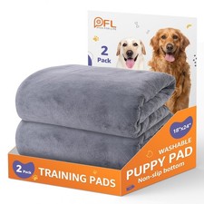 Washable Dog Pee Pads 24x36 2Pack Reusable, Absorb Dog Mats Non-Slip for Pupp...