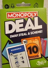 MONOPOLY DEAL SWAP, STEAL, SCHEME CARD GAME BY HASVRO - NEW-FREE SHIPPING