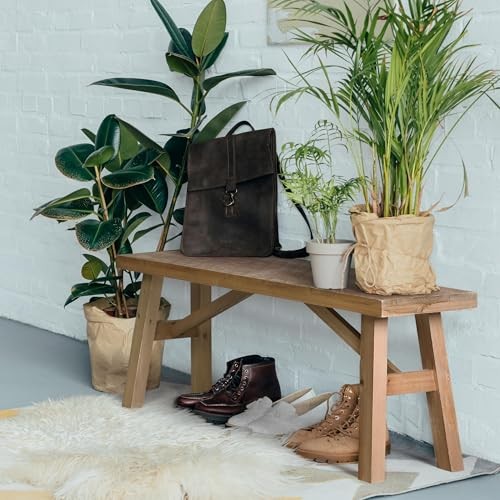 Sawmill Long Wood Bench Farmhouse Entryway Bench for Living Dining Room, 43"