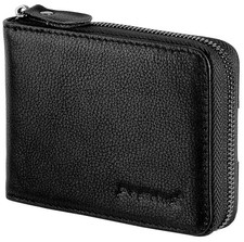Men's Zipper Wallet Leather Bifold Wallets Slim RFID Blocking Zip Around Cred...
