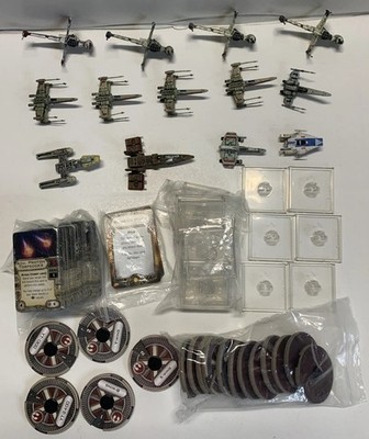 STAR WARS Ships/Cards LOT: A-Wing, B-Wing, E-Wing, X-Wing, Y-Wing, Z-95, HWK-290