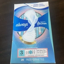 Always Infinity Flex Foam Pads Size 3 Extra Heavy Flow Wings Unscented 28  #F39