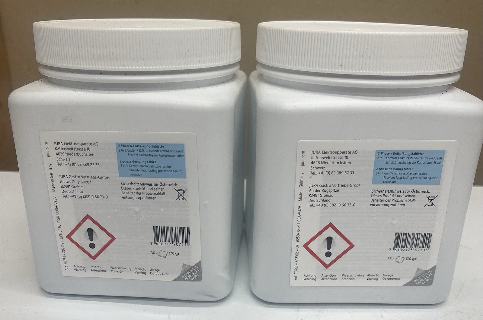 Jura Descaling  72 Tablets - ( Two 36 Tablet Tubs)