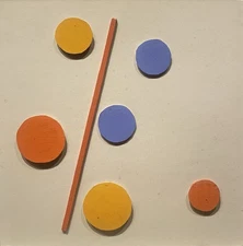 Art contemporain Albert CHUBAC Abstraction géométrique Technique mixte Rare