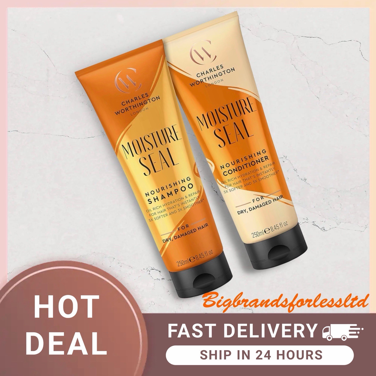 Charles Worthington Moisture Seal Nourishing Shampoo & Conditioner 250 Ml Each