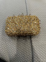 UBORSE GOLD BEADED DIAMONTE DROPLET CLUTCH BAG EVENING PURSE WEDDING/CRUISE